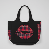 Shop Lauren Moshi Lauren Moshi Fatima Plaid Lip Oversized Tote Bag Tote Bag for women – premium loungewear and festival fashion at Spoiled Brat