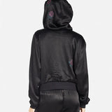 Shop Lauren Moshi Lauren Moshi Kathleen Crystal Roses Satin Bomber Jacket Jacket for women – premium loungewear and festival fashion at Spoiled Brat