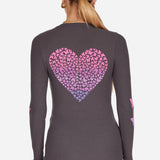 Shop Lauren Moshi Lauren Moshi McKinley Grey Ombre Butterfly Heart Top Long Sleeved Top for women – premium loungewear and festival fashion at Spoiled Brat