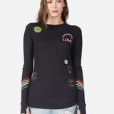 Shop Lauren Moshi Lauren Moshi Mckinley Neon Signs Thermal Top Long Sleeved Top for women – premium loungewear and festival fashion at Spoiled Brat