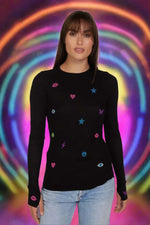 Shop Lauren Moshi Lauren Moshi McKinley Neon Stud Elements Thermal Top Long Sleeved Top for women – premium loungewear and festival fashion at Spoiled Brat