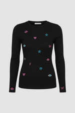 Shop Lauren Moshi Lauren Moshi McKinley Neon Stud Elements Thermal Top Long Sleeved Top for women – premium loungewear and festival fashion at Spoiled Brat