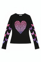 Shop Lauren Moshi Lauren Moshi McKinley Ombre Butterfly Heart Top Long Sleeved Top for women – premium loungewear and festival fashion at Spoiled Brat