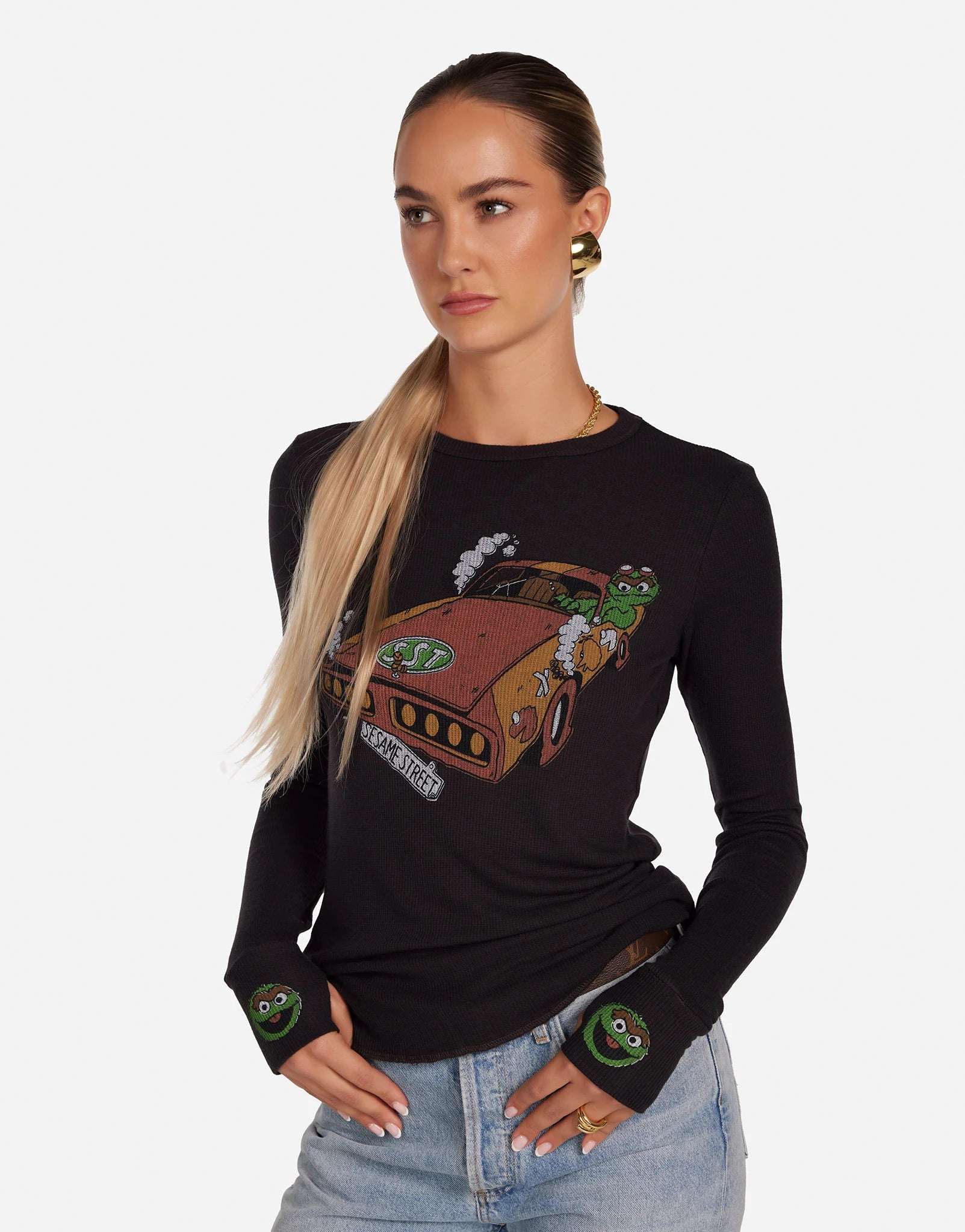 Lauren Moshi McKinley Oscar The Grouch Racing Long Sleeved Tee - Spoiled Brat