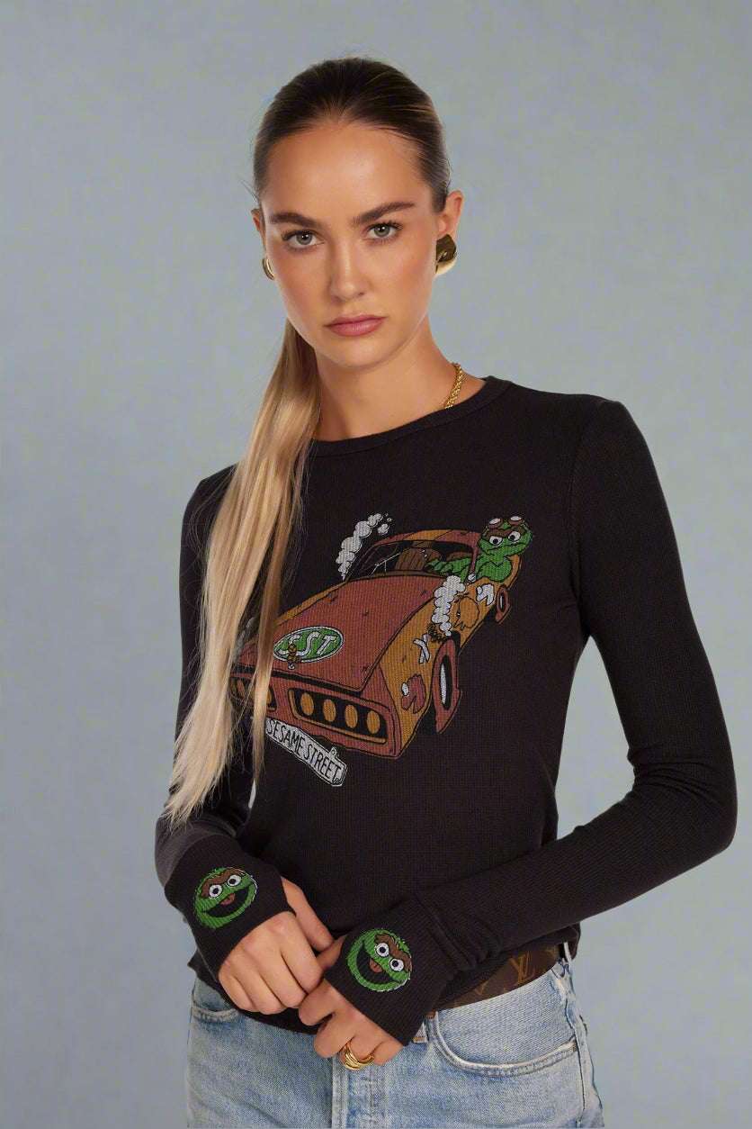 Lauren Moshi McKinley Oscar The Grouch Racing Long Sleeved Tee - Spoiled Brat