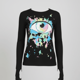 Shop Lauren Moshi Lauren Moshi McKinley X Watercolor Eye Thermal Top Long Sleeved Top for women – premium loungewear and festival fashion at Spoiled Brat