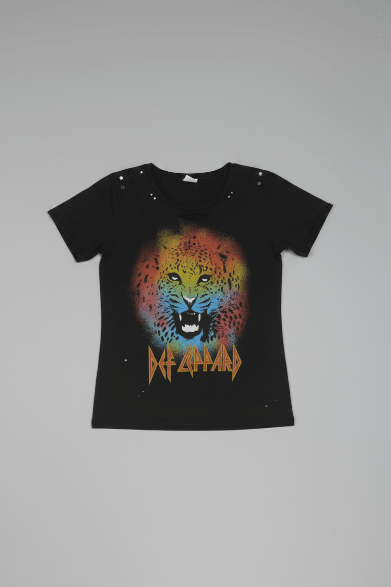 Myra Def Leppard Leopard T Shirt