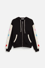 Shop Lauren Moshi Lauren Moshi Shanley Elements Zip Hoodie as seen on Courtney Green Sweater for women – premium loungewear and festival fashion at Spoiled Brat
