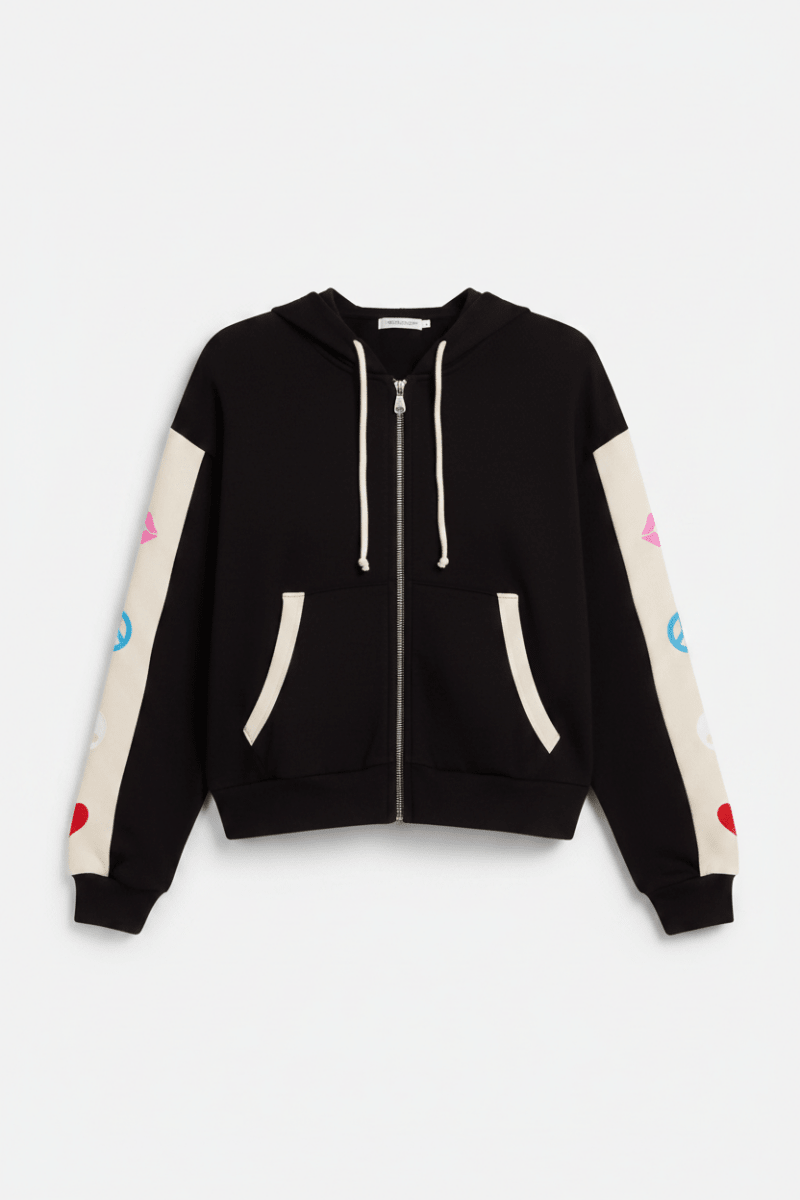 Shop Lauren Moshi Lauren Moshi Shanley Elements Zip Hoodie as seen on Courtney Green Sweater for women – premium loungewear and festival fashion at Spoiled Brat