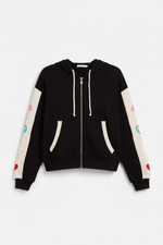 Shop Lauren Moshi Lauren Moshi Shanley Elements Zip Hoodie as seen on Courtney Green Sweater for women – premium loungewear and festival fashion at Spoiled Brat