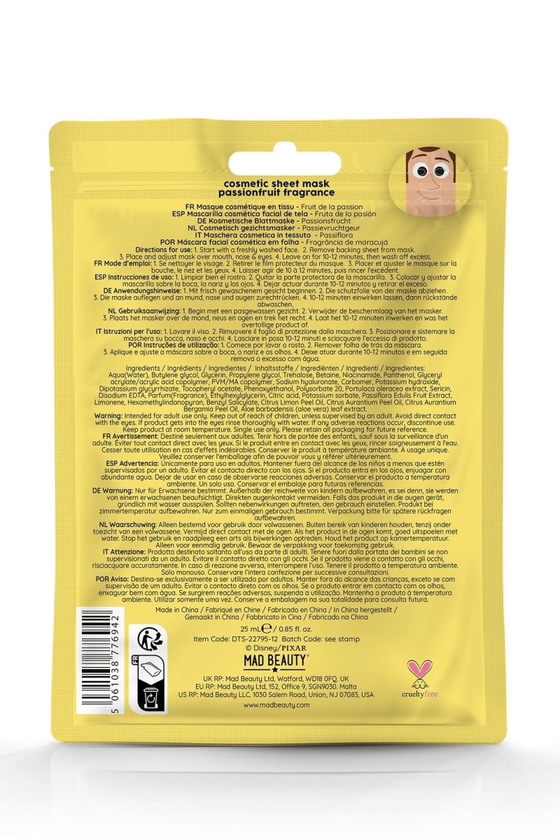 Shop Mad Beauty Disney Pixar Toy Story Cosmetic Face Mask - Woody Face Mask for women – premium loungewear and festival fashion at Spoiled Brat