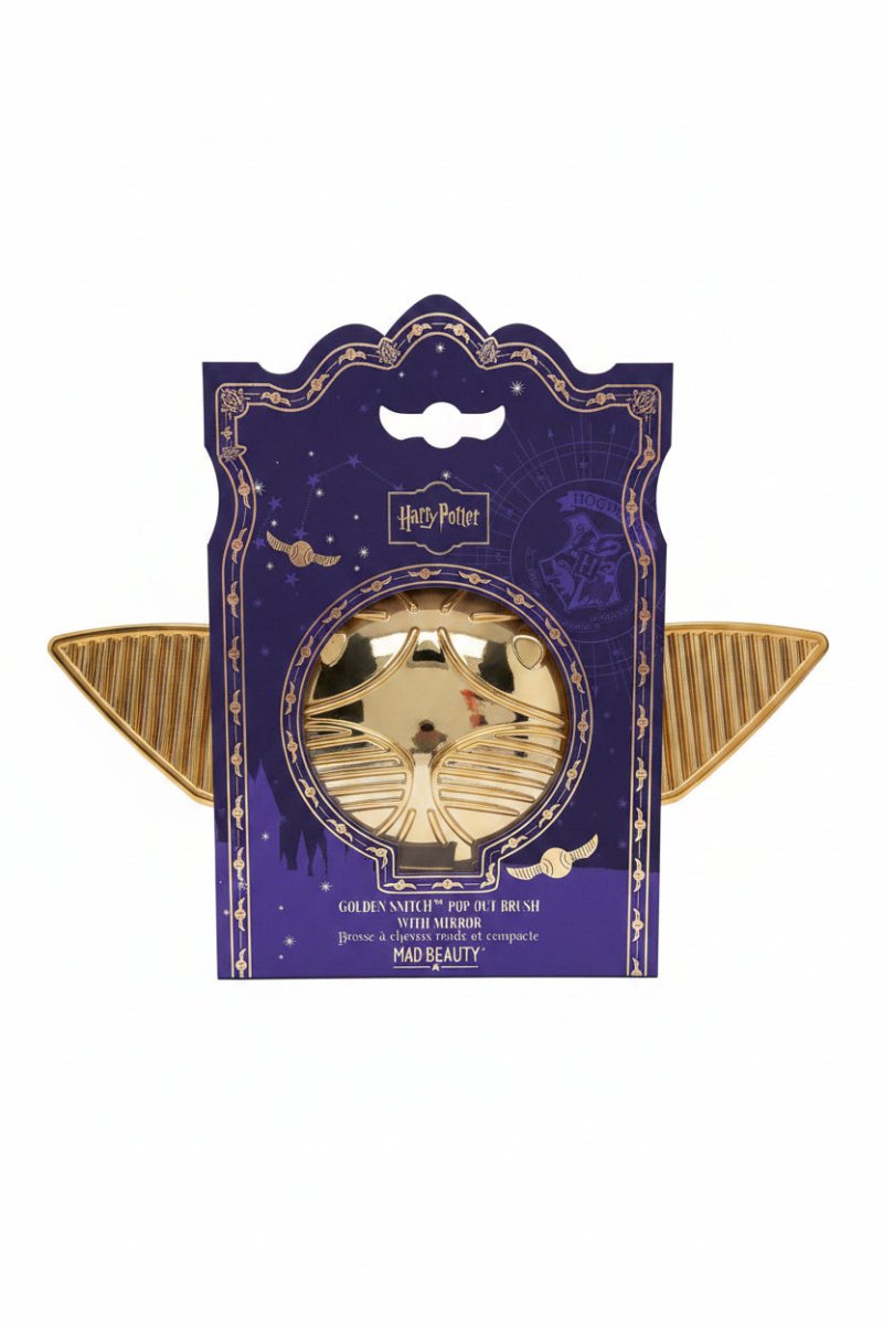 Shop Mad Beauty Harry Potter Snitch Pop out Brush Hair Brush for women – premium loungewear and festival fashion at Spoiled Brat