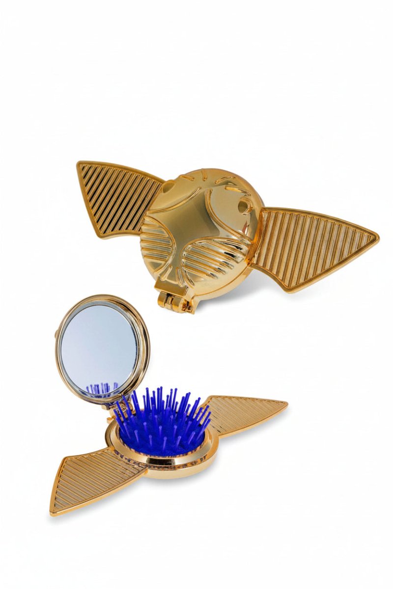 Shop Mad Beauty Harry Potter Snitch Pop out Brush Hair Brush for women – premium loungewear and festival fashion at Spoiled Brat
