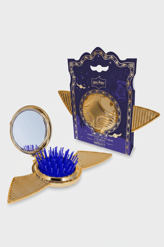 Shop Mad Beauty Harry Potter Snitch Pop out Brush Hair Brush for women – premium loungewear and festival fashion at Spoiled Brat
