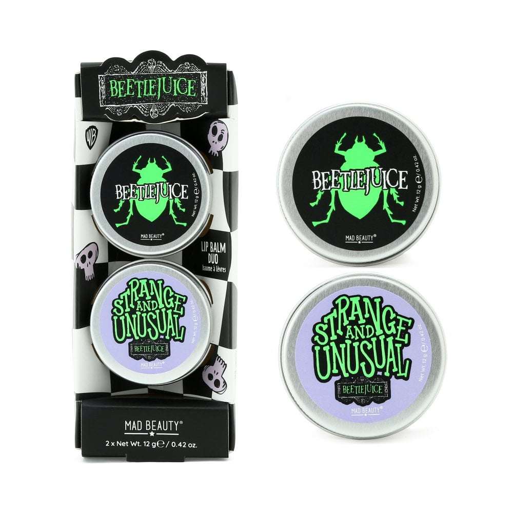 Shop Mad Beauty Warner Brothers Beetlejuice Lip Balm Duo Lip Balm for women – premium loungewear and festival fashion at Spoiled Brat