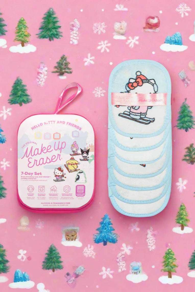 Makeup Eraser Hello Kitty & Friends Aspen Vacation 7-Day Set © Sanrio by Makeup Eraser – Beauty Product – Purple | Spoiled Brat UK