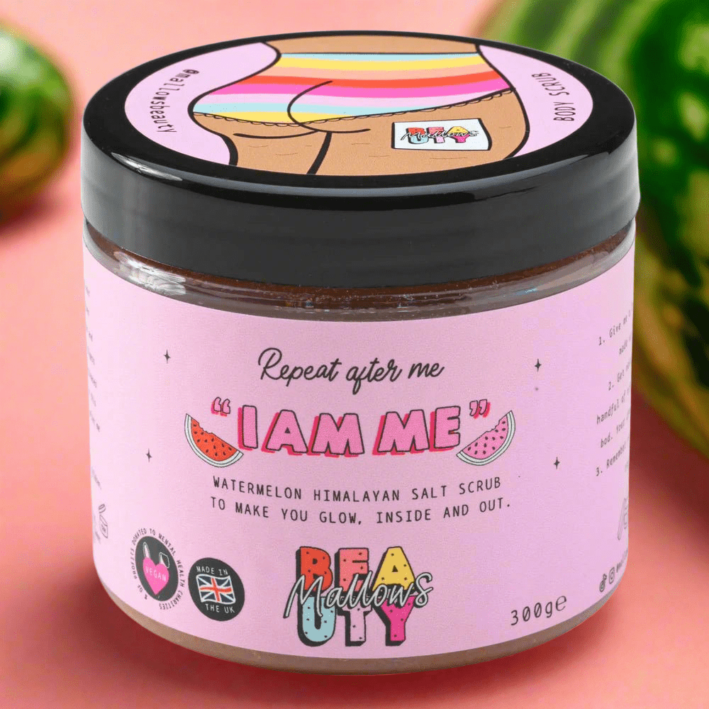 Mallows Beauty Watermelon Pink Himalayan Body Scrub | Beauty Kit by Mallows Beauty | Shop Premium Boutique Fashion at Spoiled Brat | Trendy Y2K style. amy valentine, beauty, beauty balm | Image 2