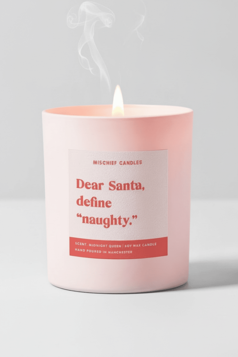 Shop Mischief Candles Dear Santa Define Naughty Candle Candles for women – premium loungewear and festival fashion at Spoiled Brat