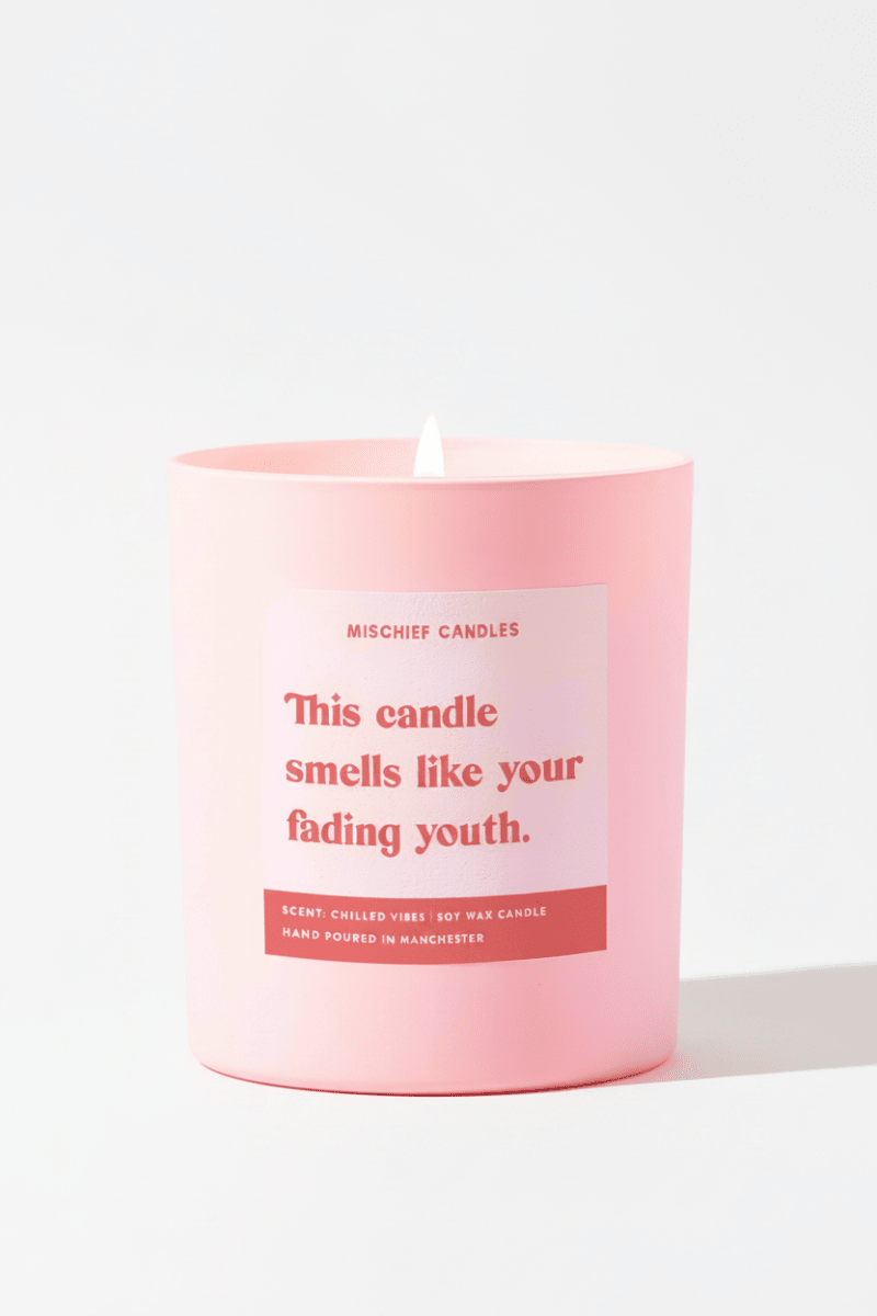 Shop Mischief Candles Funny Birthday Gift Soy Wax Candle Smells Like Your Fading Youth Candles for women – premium loungewear and festival fashion at Spoiled Brat