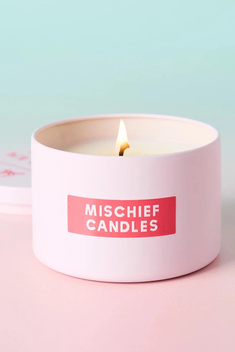 Shop Mischief Candles Hot Girls Do Pilates Pink Tin Candle Candles for women – premium loungewear and festival fashion at Spoiled Brat