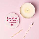 Shop Mischief Candles Hot Girls Do Pilates Pink Tin Candle Candles for women – premium loungewear and festival fashion at Spoiled Brat