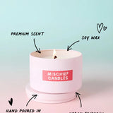 Shop Mischief Candles Hot Girls Do Pilates Pink Tin Candle Candles for women – premium loungewear and festival fashion at Spoiled Brat