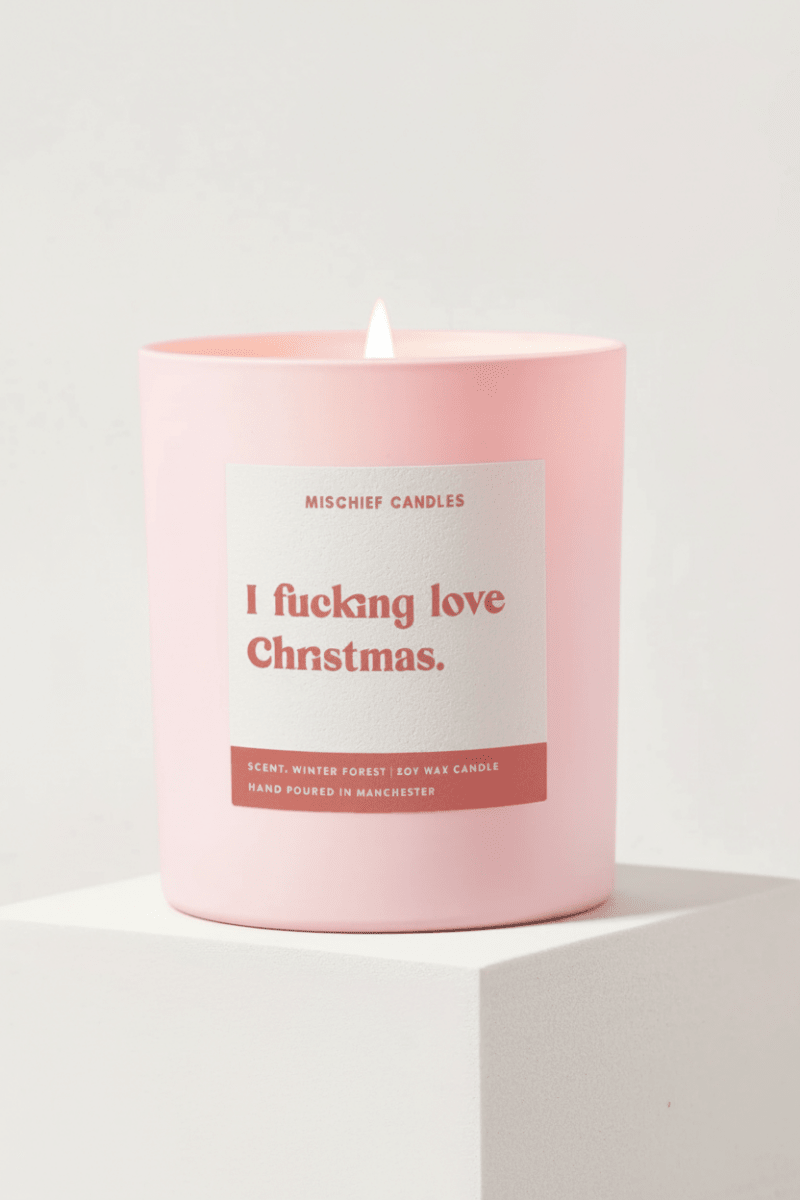Shop Mischief Candles I Fucking Love Christmas Candle Candles for women – premium loungewear and festival fashion at Spoiled Brat