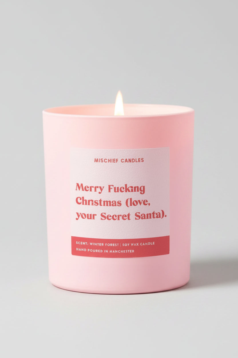Shop Mischief Candles Love Your Secret Santa Scented Christmas Candle Candles for women – premium loungewear and festival fashion at Spoiled Brat