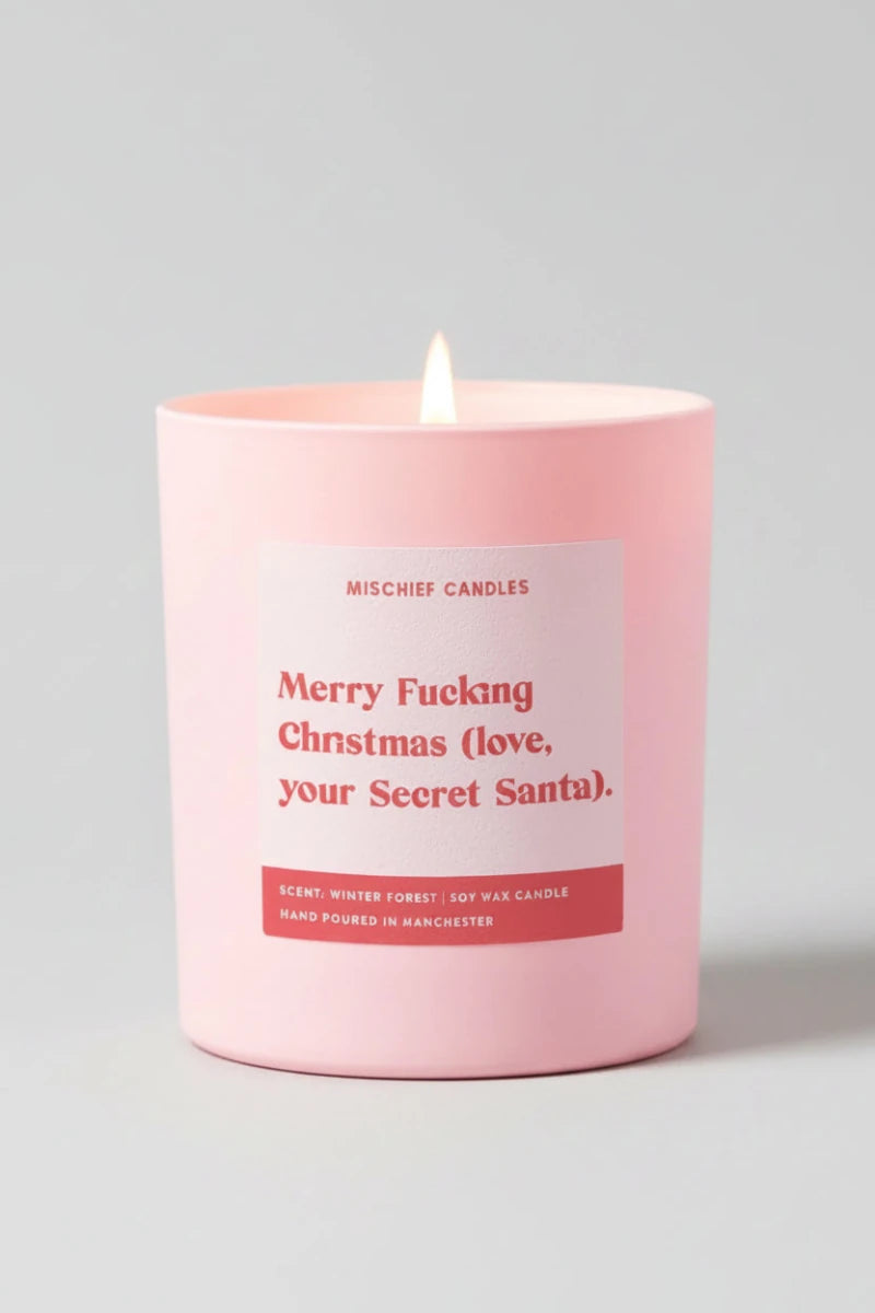 Shop Mischief Candles Love Your Secret Santa Scented Christmas Candle Candles for women – premium loungewear and festival fashion at Spoiled Brat