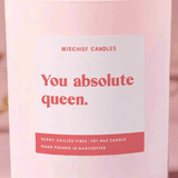 Shop Mischief Candles Mischief Candles You Queen Candle Candles for women – premium loungewear and festival fashion at Spoiled Brat