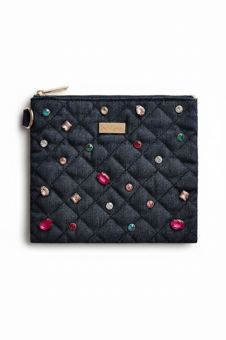 Shop Packed Party Packed Party Back to Fun Denim Everything Pouch Clutch Bag for women – premium loungewear and festival fashion at Spoiled Brat