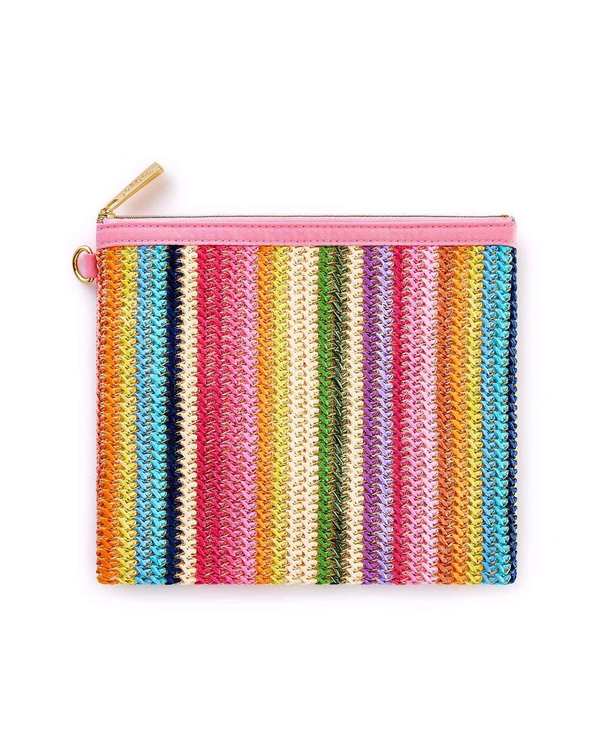 Packed Party Bring On The Fun Luxe Woven Rainbow Everything Pouch Bag by Packed Party – Clutch Bag – Pink | Spoiled Brat UK