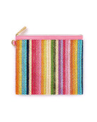 Packed Party Bring On The Fun Luxe Woven Rainbow Everything Pouch Bag by Packed Party – Clutch Bag – Pink | Spoiled Brat UK