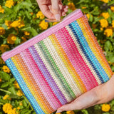 Shop Packed Party Packed Party Bring On The Fun Luxe Woven Rainbow Everything Pouch Bag Clutch Bag for women – premium loungewear and festival fashion at Spoiled Brat