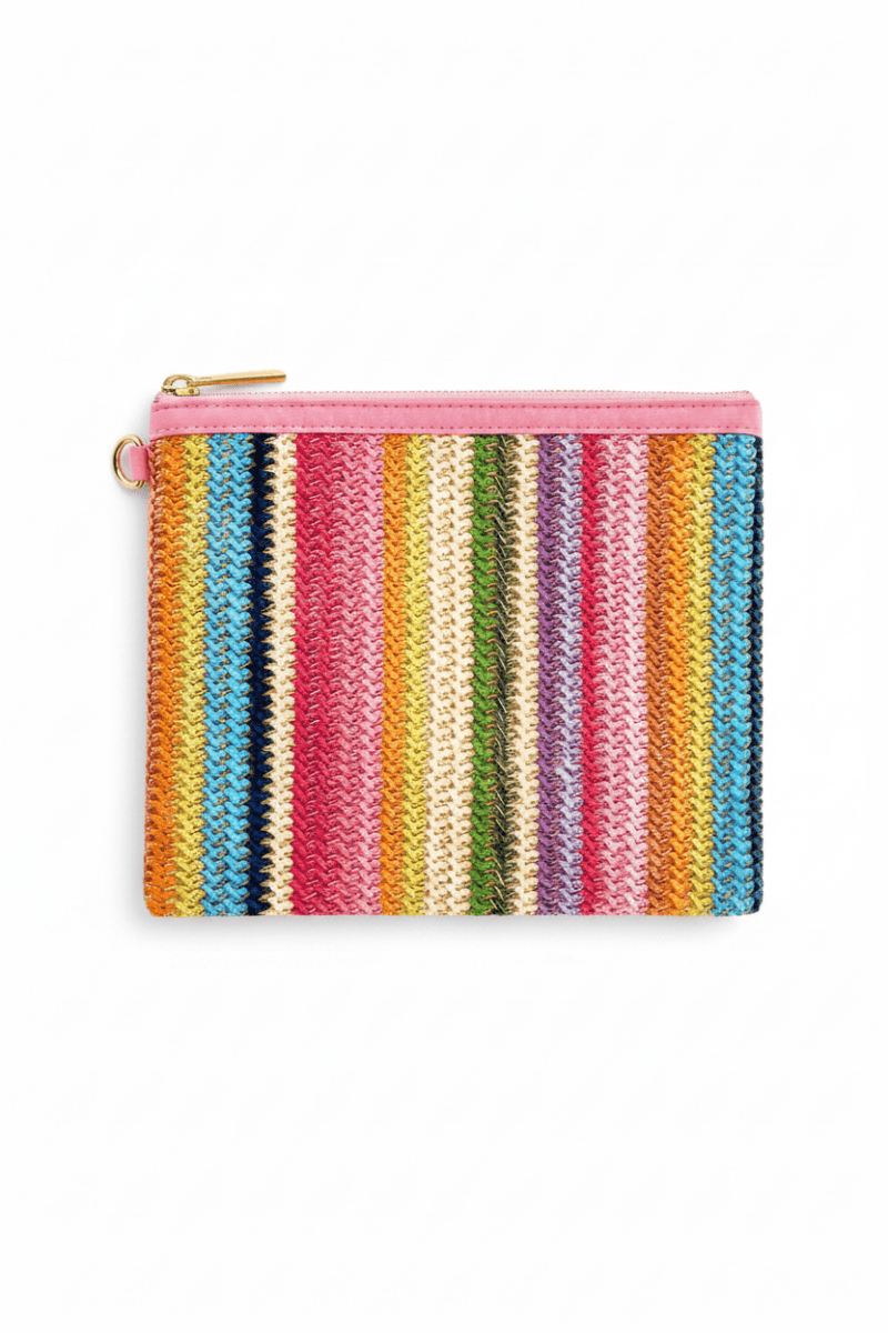 Shop Packed Party Packed Party Bring On The Fun Luxe Woven Rainbow Everything Pouch Bag Clutch Bag for women – premium loungewear and festival fashion at Spoiled Brat