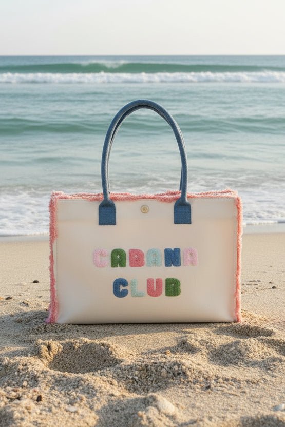 Shop Packed Party Packed Party Cabana Club Canvas Tote Bag Tote Bag for women – premium loungewear and festival fashion at Spoiled Brat