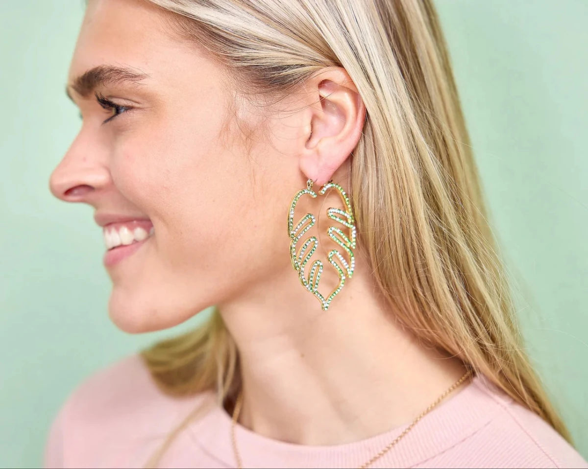 Shop Packed Party Packed Party Palm Paradise Rhinestone Earrings Earrings for women – premium loungewear and festival fashion at Spoiled Brat