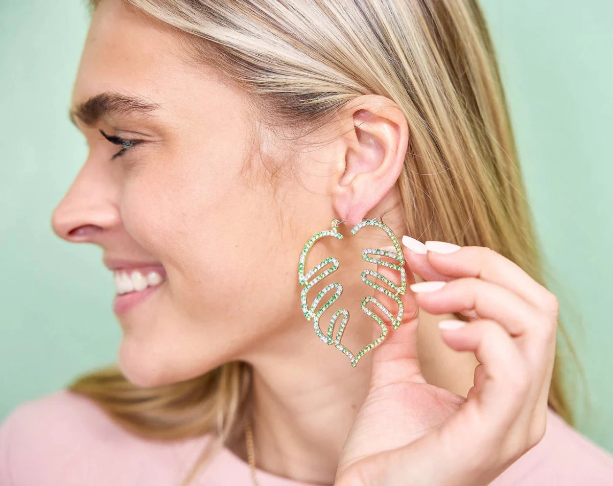Shop Packed Party Packed Party Palm Paradise Rhinestone Earrings Earrings for women – premium loungewear and festival fashion at Spoiled Brat