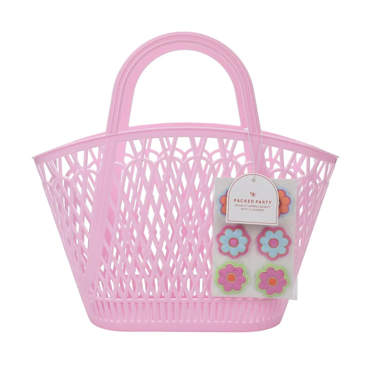 Shop Packed Party Packed Party Petal Party Basket & Floral Jibbitz Tote Bag Tote Bag for women – premium loungewear and festival fashion at Spoiled Brat
