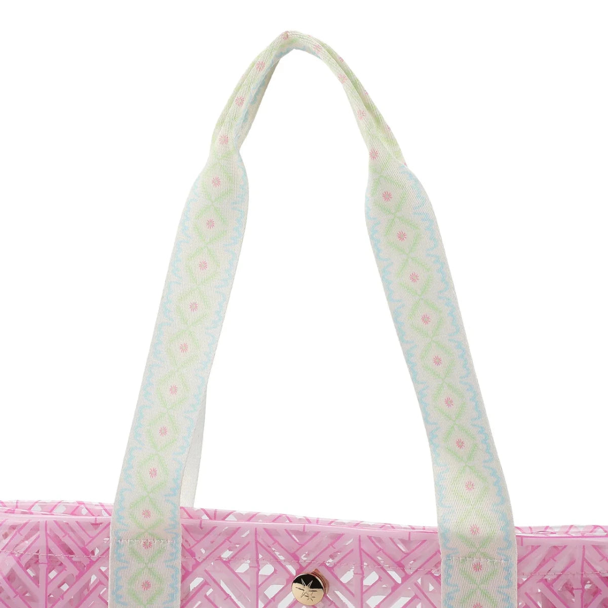 Shop Packed Party Packed Party Pink Geo Tile Vinyl Tote Bag Tote Bag for women – premium loungewear and festival fashion at Spoiled Brat