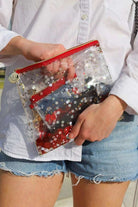 Shop Packed Party Packed Party Spirit Squad Rally Red Confetti Everything Pouch Clutch Bag for women – premium loungewear and festival fashion at Spoiled Brat