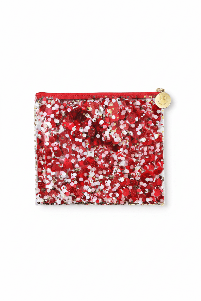 Shop Packed Party Packed Party Spirit Squad Rally Red Confetti Everything Pouch Clutch Bag for women – premium loungewear and festival fashion at Spoiled Brat
