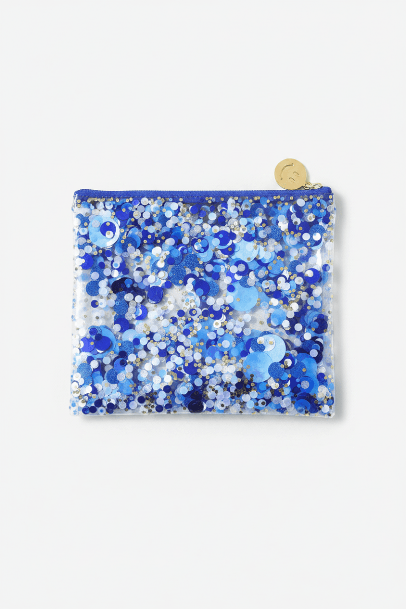 Shop Packed Party Packed Party Spirit Squad True Blue Confetti Everything Pouch Clutch Bag for women – premium loungewear and festival fashion at Spoiled Brat