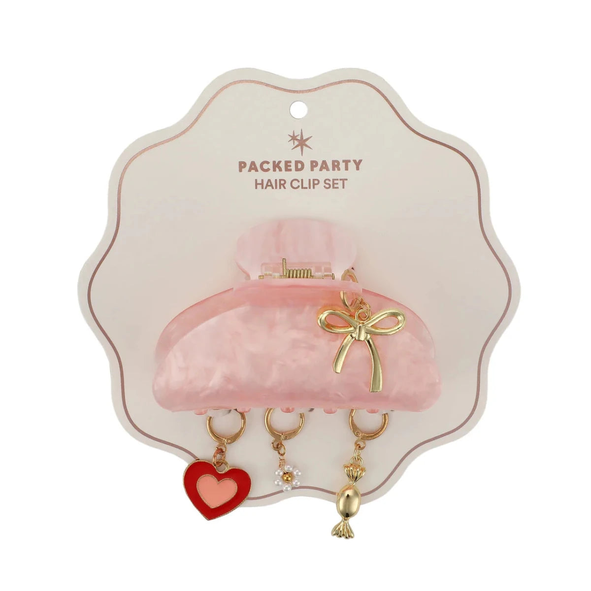Shop Packed Party Packed Party Sweetheart Claw Hair Clip and Charms Set (includes 4 charms) Hair Clip for women – premium loungewear and festival fashion at Spoiled Brat