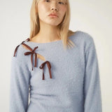 Shop Pixie and Peach Pixie & Peach Chloe Cosy Bow Top Jumper for women – premium loungewear and festival fashion at Spoiled Brat