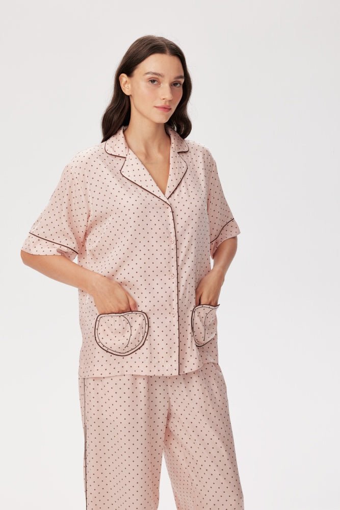 Shop Pixie and Peach Pixie & Peach Chrissie Short Sleeve Shirt Shirt for women – premium loungewear and festival fashion at Spoiled Brat