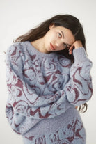 Pixie & Peach Hope Jacquard Knitted Jumper by Pixie and Peach – Hoodie – Blue | Spoiled Brat UK