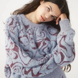 Shop Pixie and Peach Pixie & Peach Hope Jacquard Knitted Jumper Hoodie for women – premium loungewear and festival fashion at Spoiled Brat