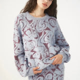 Shop Pixie and Peach Pixie & Peach Hope Jacquard Knitted Jumper Hoodie for women – premium loungewear and festival fashion at Spoiled Brat