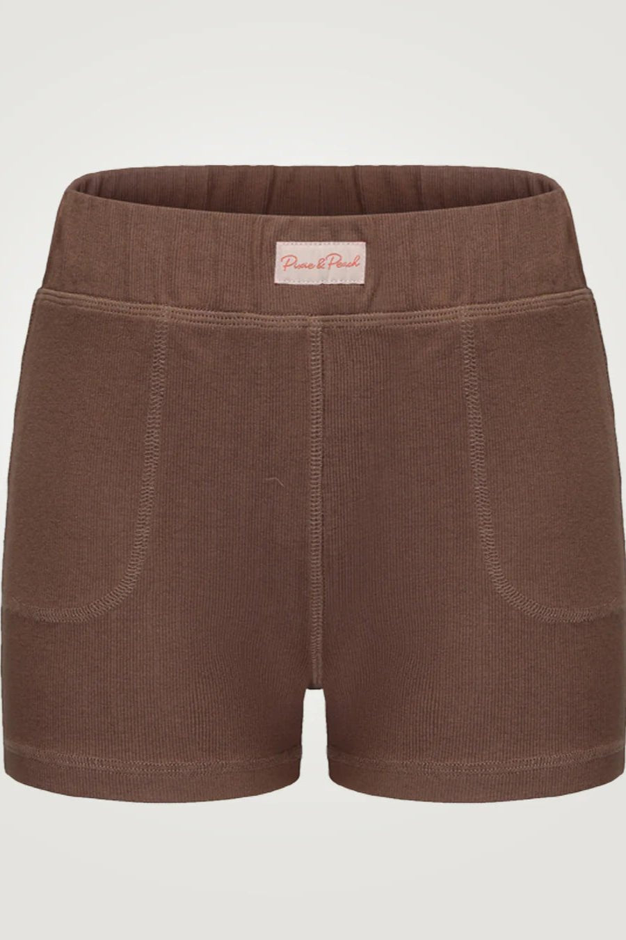 Pixie & Peach Peggy Rib Booty Short by Pixie and Peach – Shorts – Brown | Spoiled Brat UK
